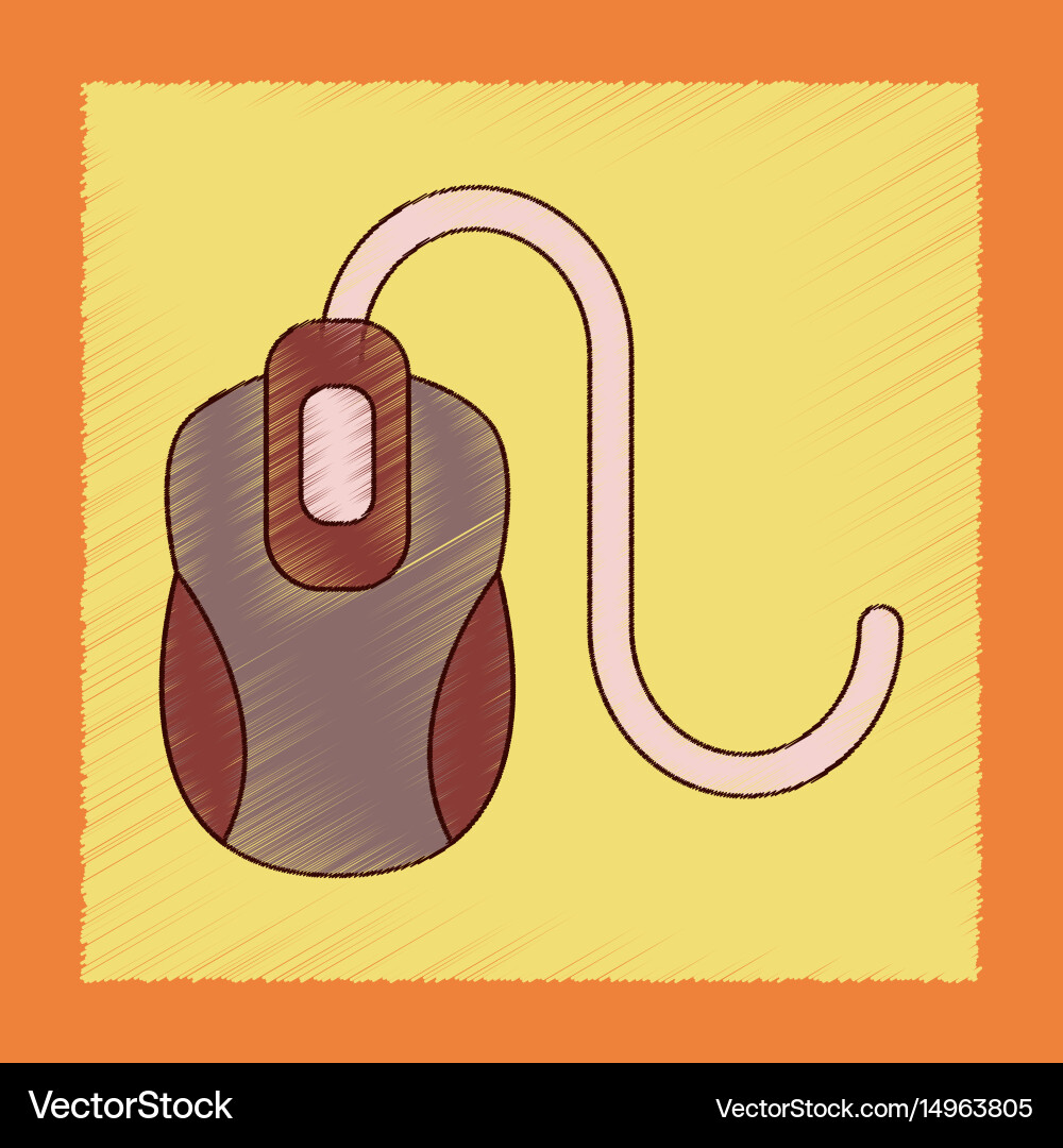 Flat shading style icon computer mouse vector image
