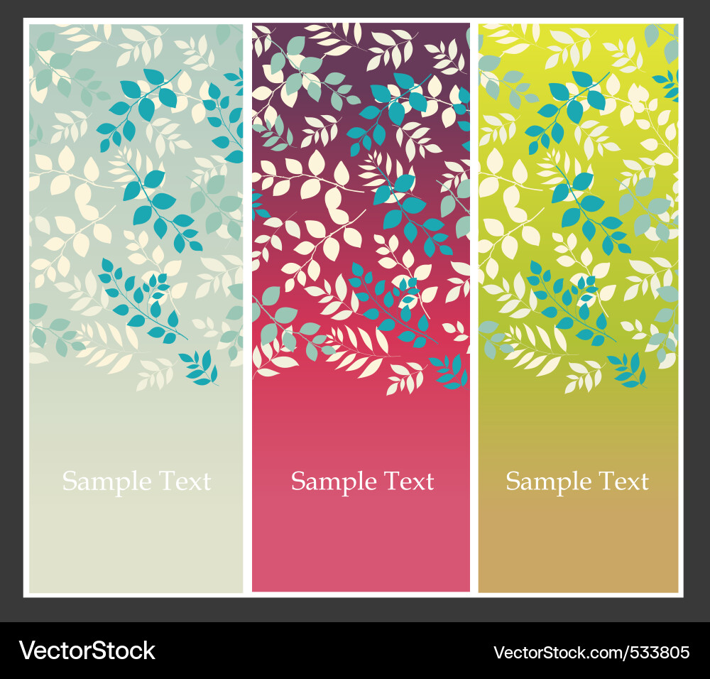 Floral Leaf Banners Vector Image