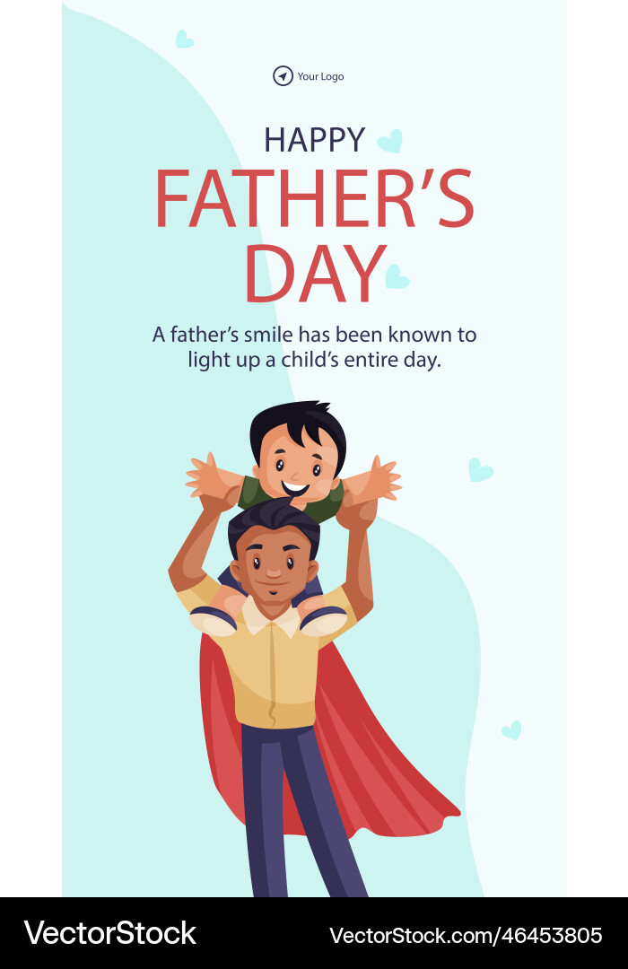 Happy fathers day portrait template design Vector Image