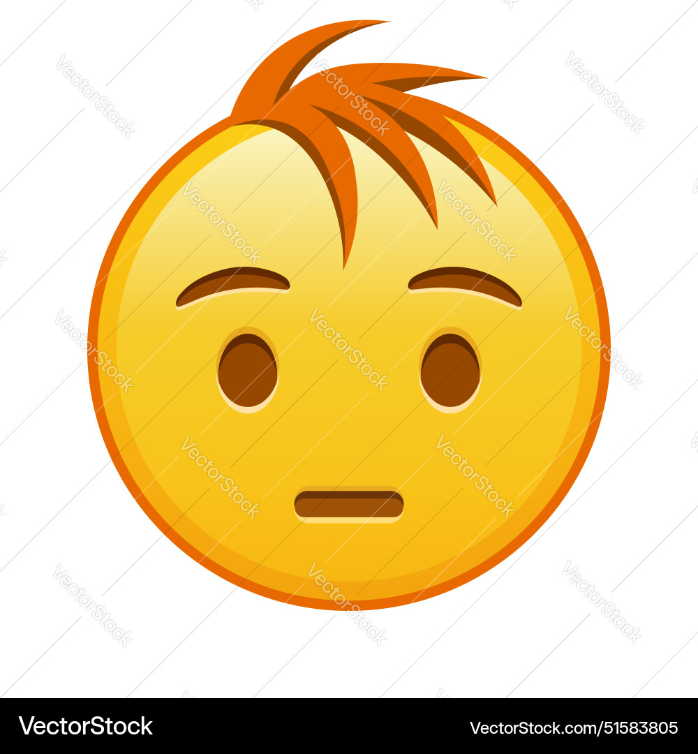 Hushed face large size of yellow emoji smile Hushed face large size of yellow emoji smile vector image
