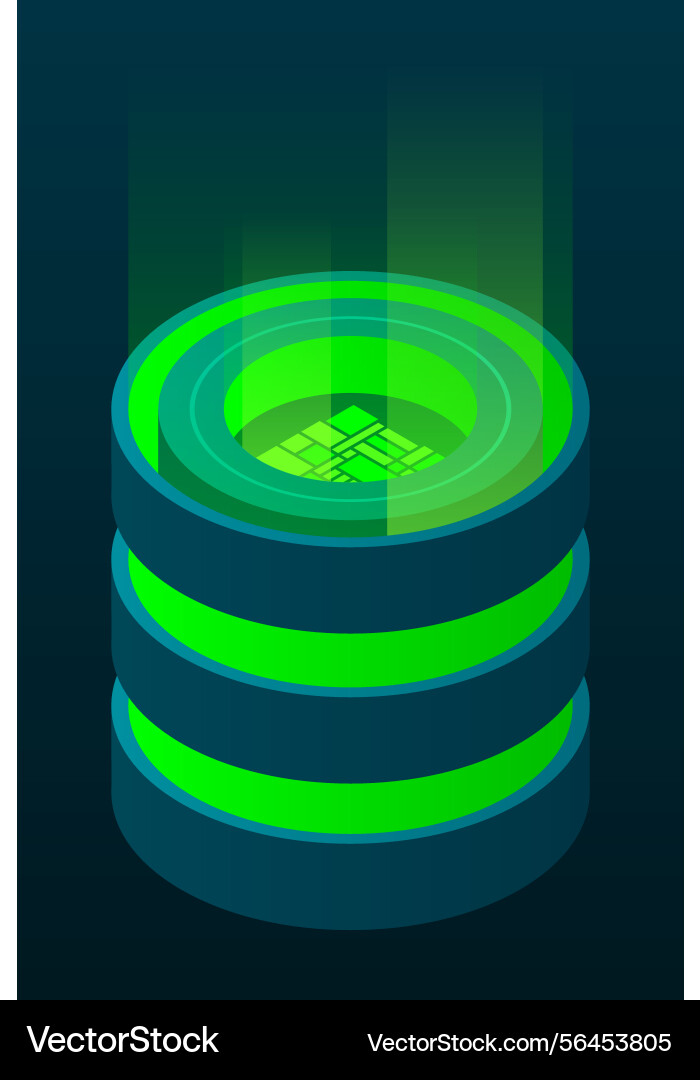 Isometric database futuristic server Isometric database futuristic server Vector Image