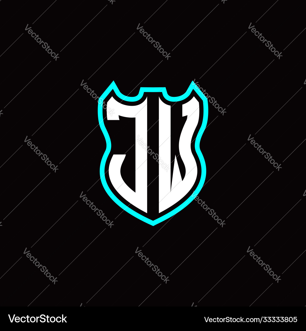 J w initial logo design with shield shape J w initial logo design with shield shape vector image