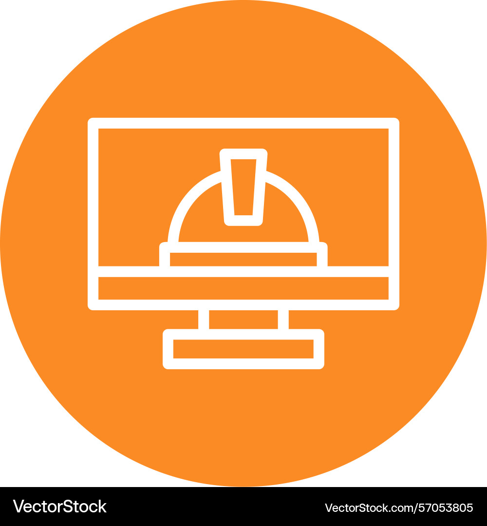 Monitor line circle style icon design Vector Image