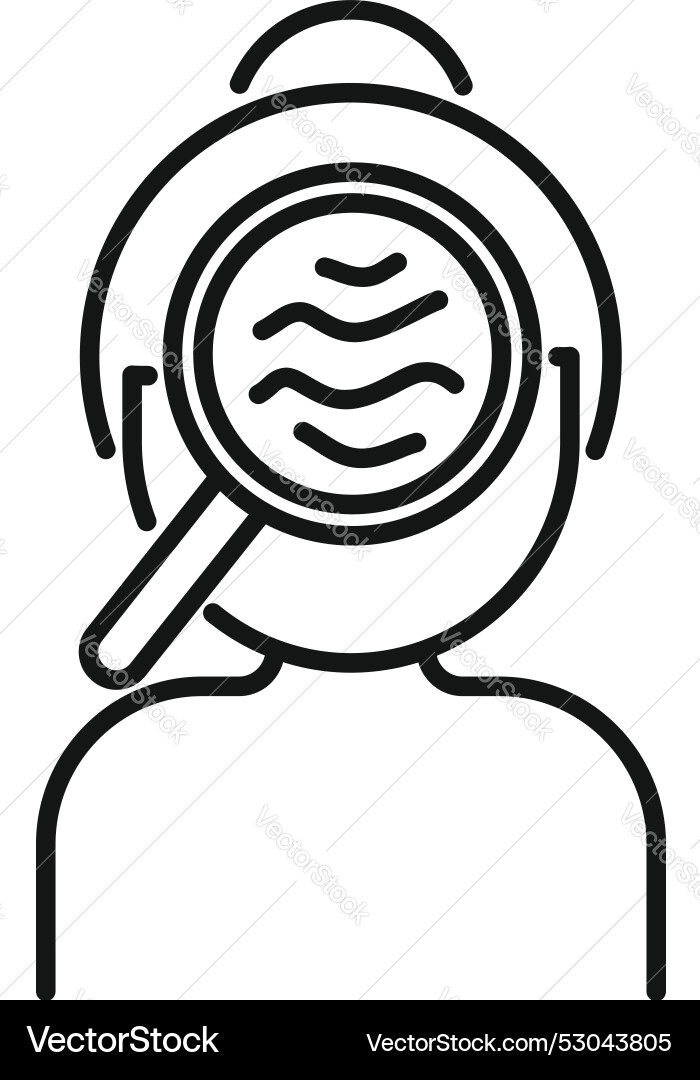 Neurologist analyzing brain waves with magnifying Neurologist analyzing brain waves with magnifying Vector Image