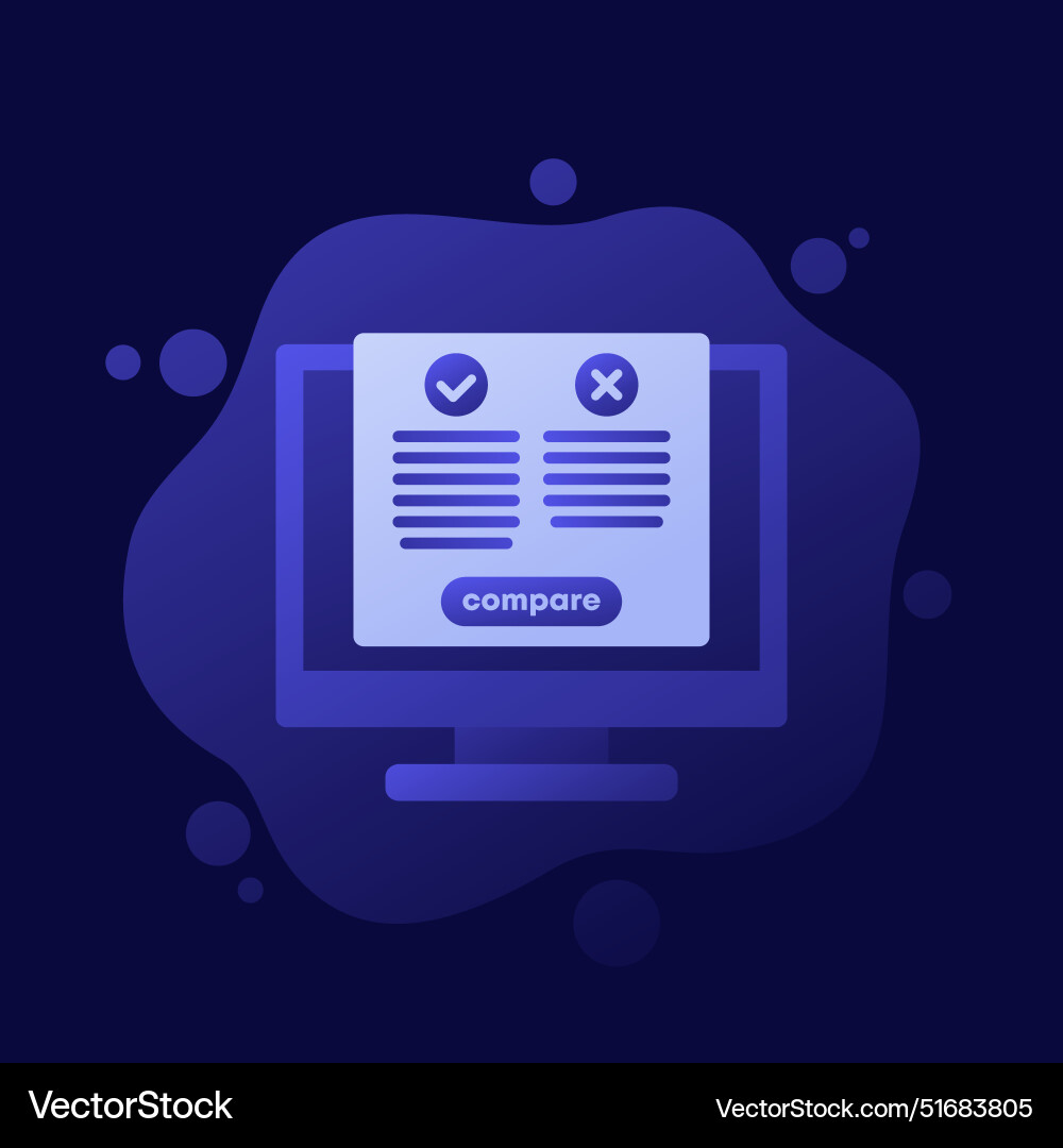 Pros and cons icon with a computer design Vector Image