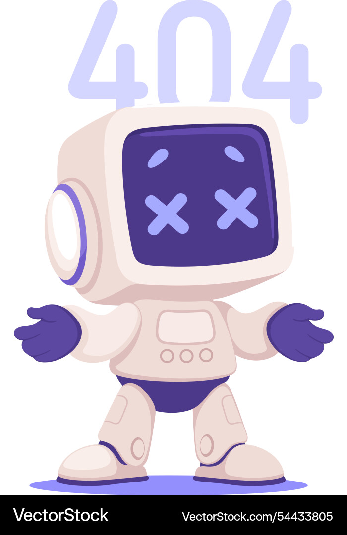 Roboter-Zeichenfehler als Smart android Assistent vektorbild
