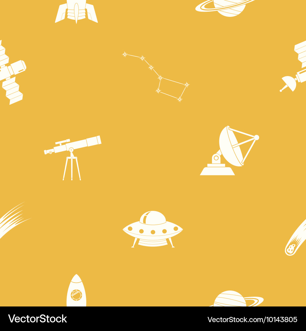 Seamless pattern with astronomy and space icons vector image