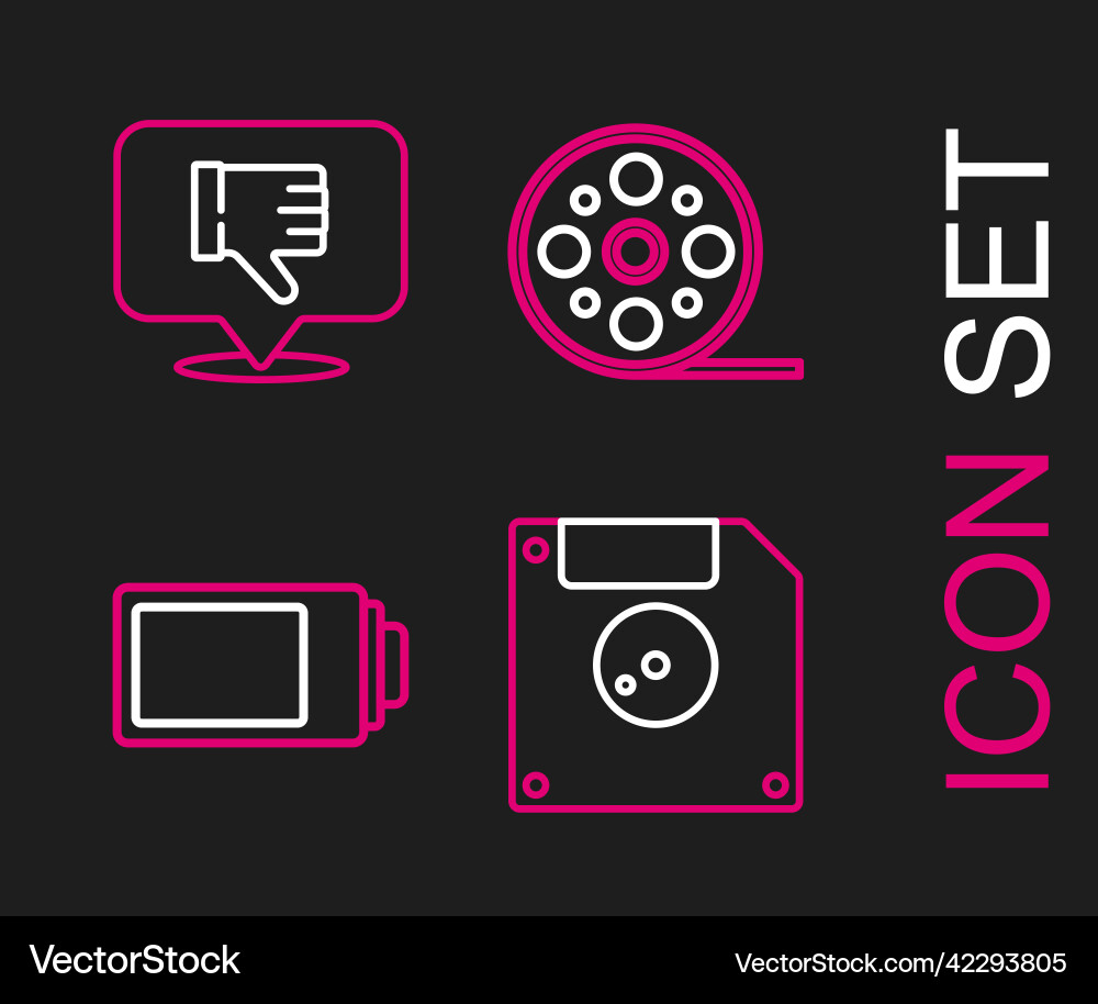 Set line floppy disk for computer data storage Set line floppy disk for computer data storage vector image