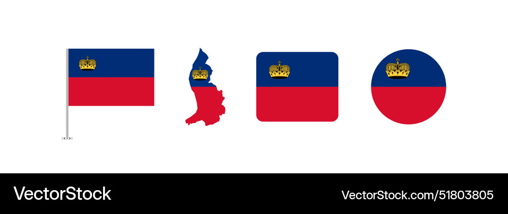 Set of liechtenstein flags collection Vector Image