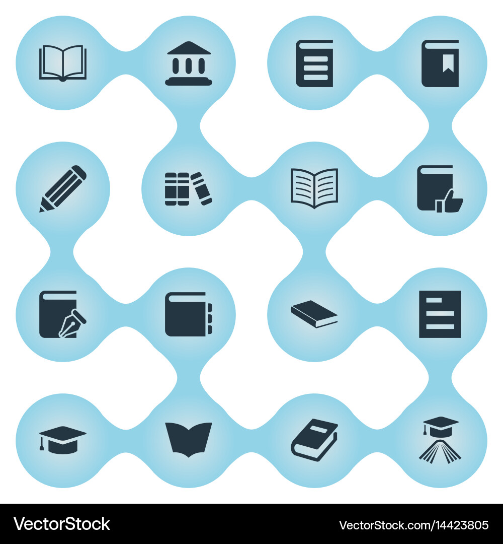 Set of simple reading icons vector image