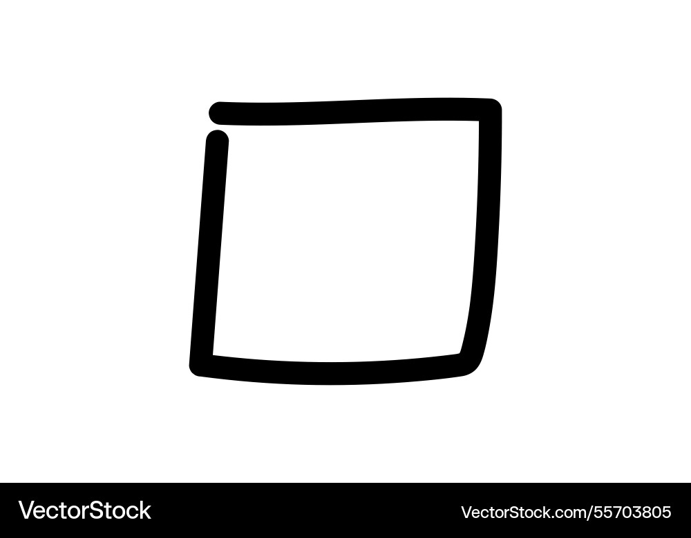 Simple hand-drawn checkbox with bold outline Vector Image