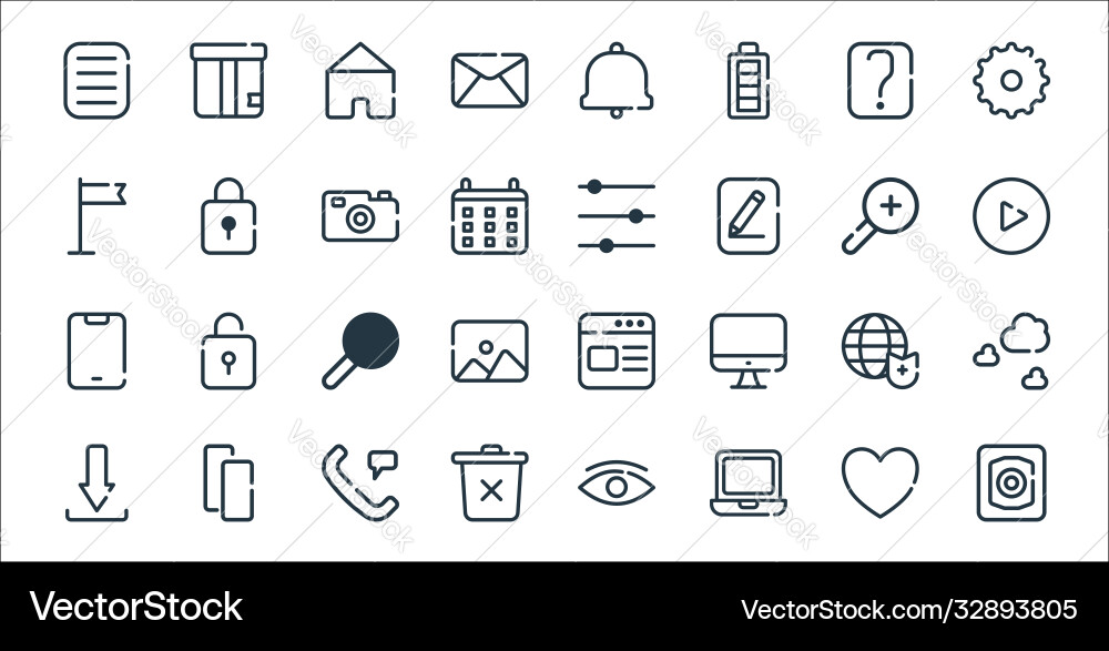Ui master line icons linear set quality Ui master line icons linear set quality Vector Image