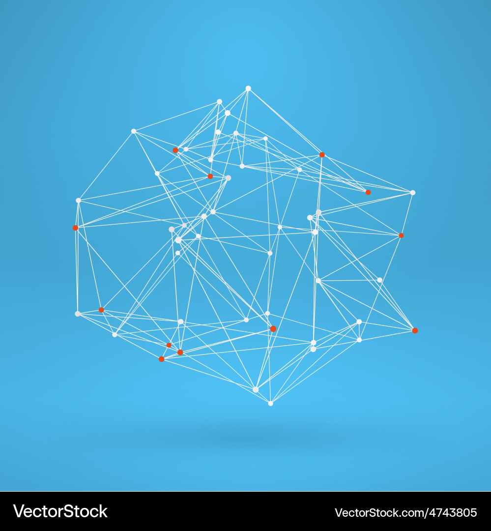 Wireframe polygonal Element abstrakt 3d Objekt Vektorbild