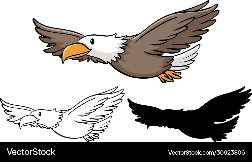 Cartoon Eagle Set Vector Image