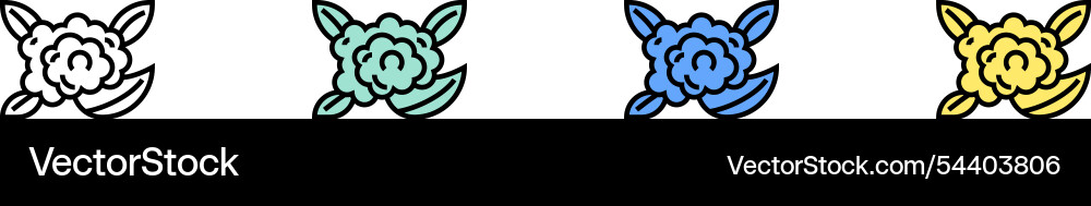 Cauliflower icon outline green blue and yellow Cauliflower icon outline green blue and yellow vector image