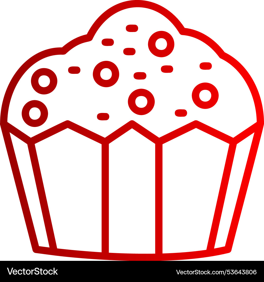 Cupcake line gradient icon Vector Image