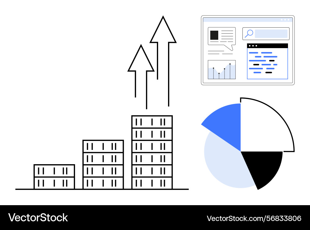 Data and growth visualization with chart bar Vector Image
