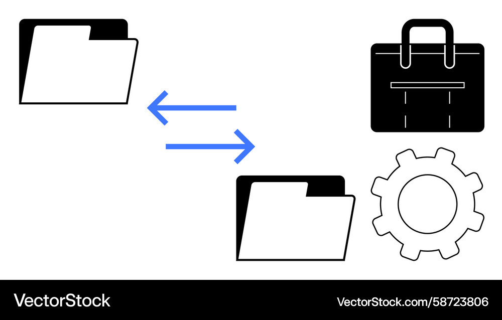 Data Exchange & Workflow Vector Image