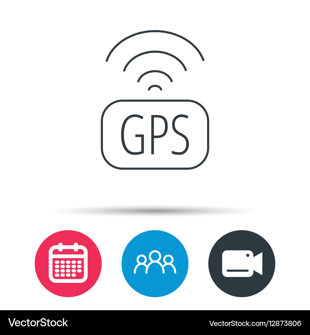 Gps navigation icon map positioning sign vector image