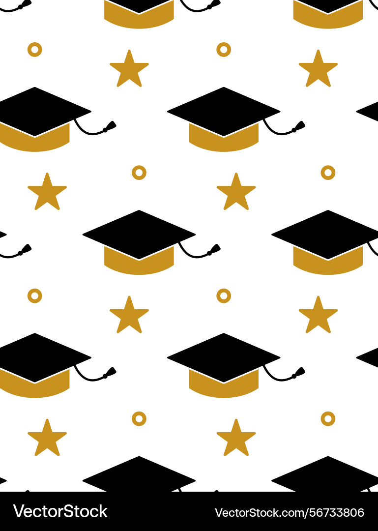 Graduation Pattern Background Design Graduation background seamless pattern Royalty Free Vector