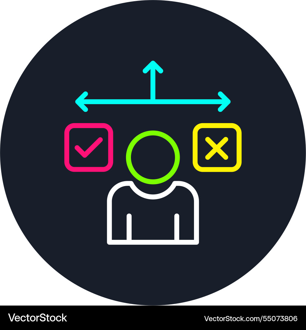 Guide line multi color icon Vector Image