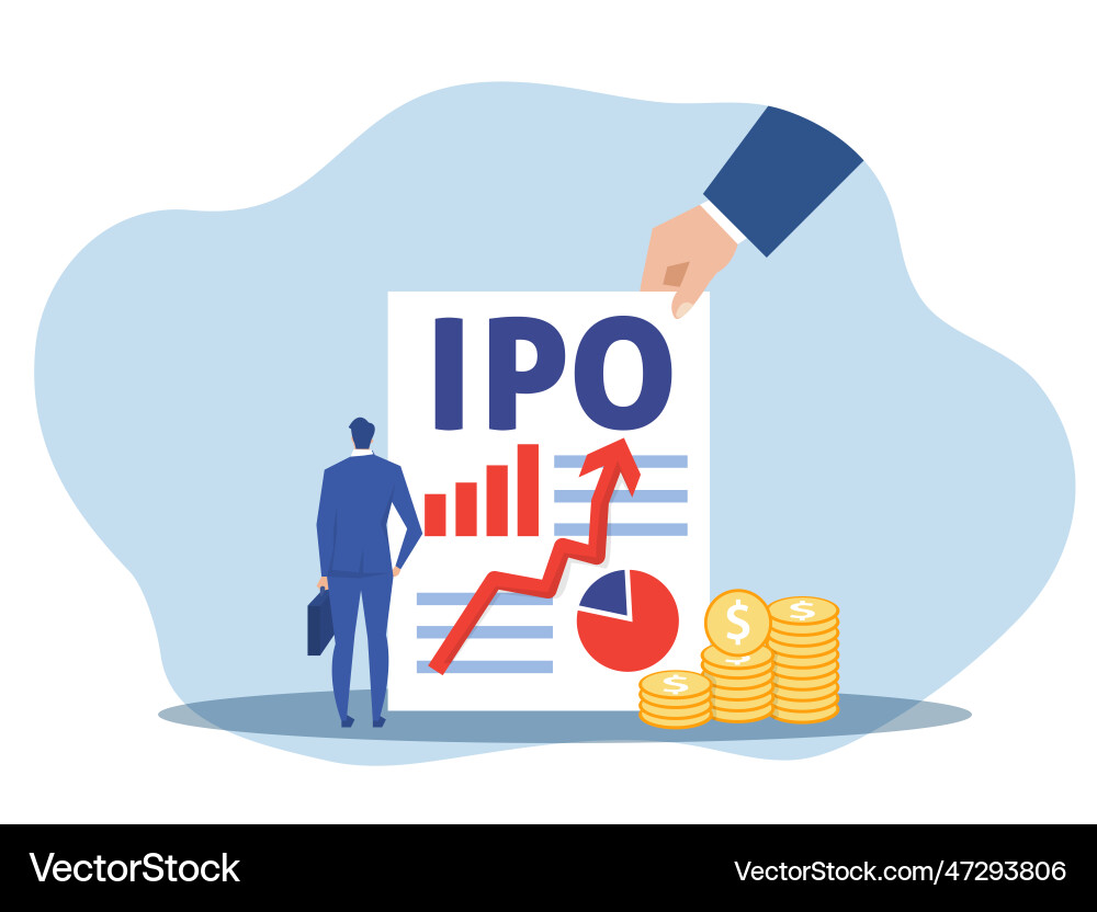 Ipo initial public offering businessman offer – Royalty-Free Vector |  VectorStock
