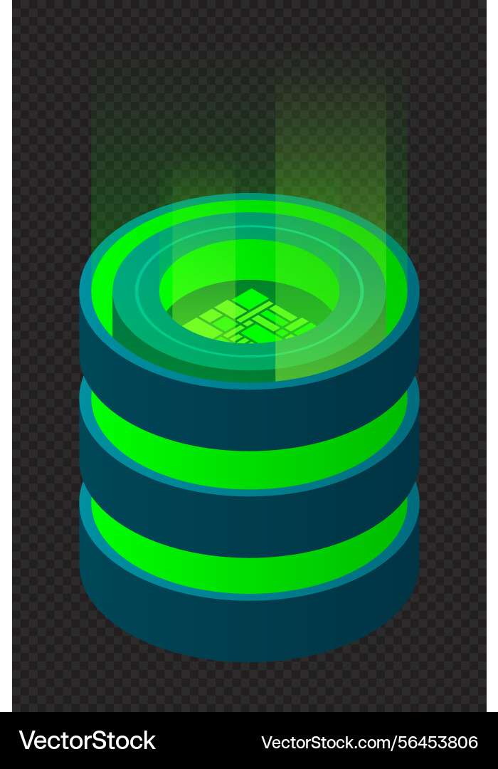 Isometric database futuristic server Vector Image