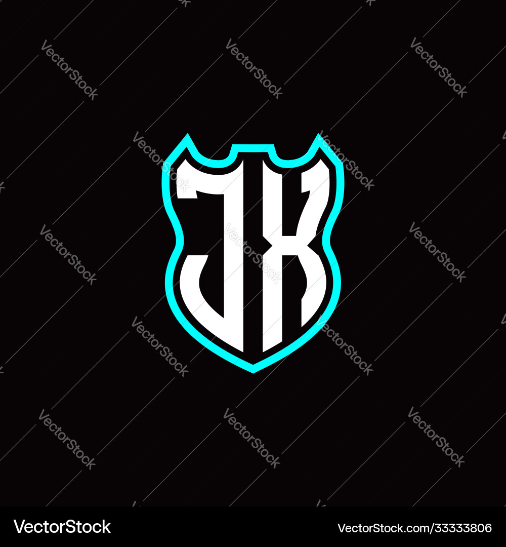 J x initial logo design with shield shape J x initial logo design with shield shape vector image