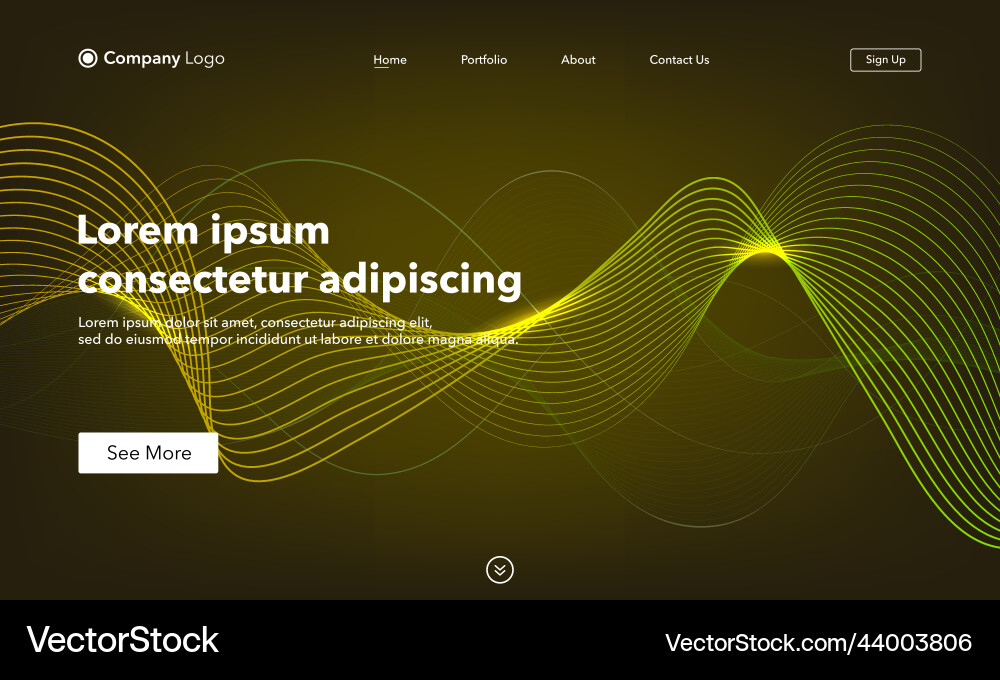 Landing page abstract background website template Vector Image