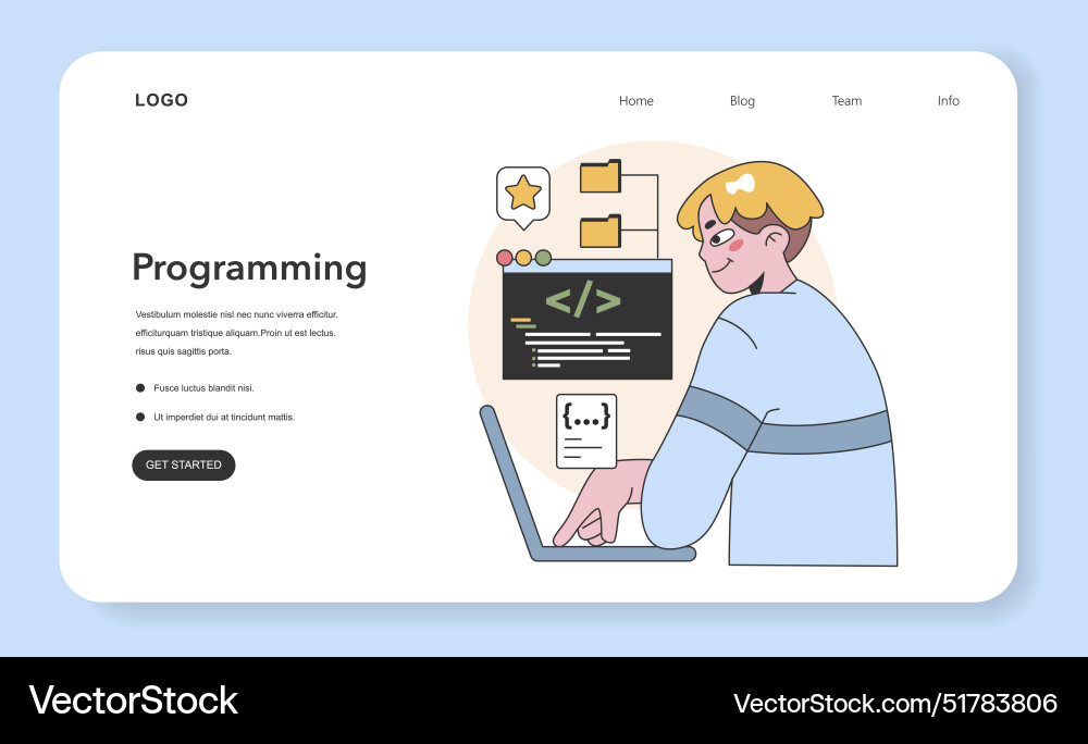 Programming essentials concept flat Programming essentials concept flat vector image