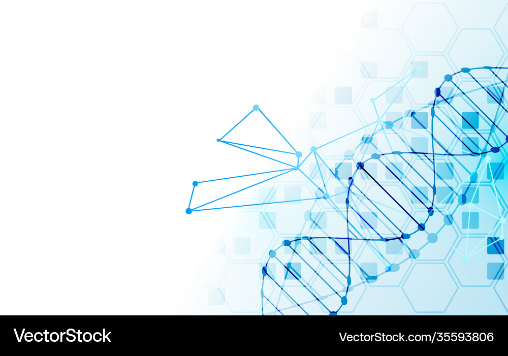 Science template wallpaper or banner with a dna Science template wallpaper or banner with a dna vector image