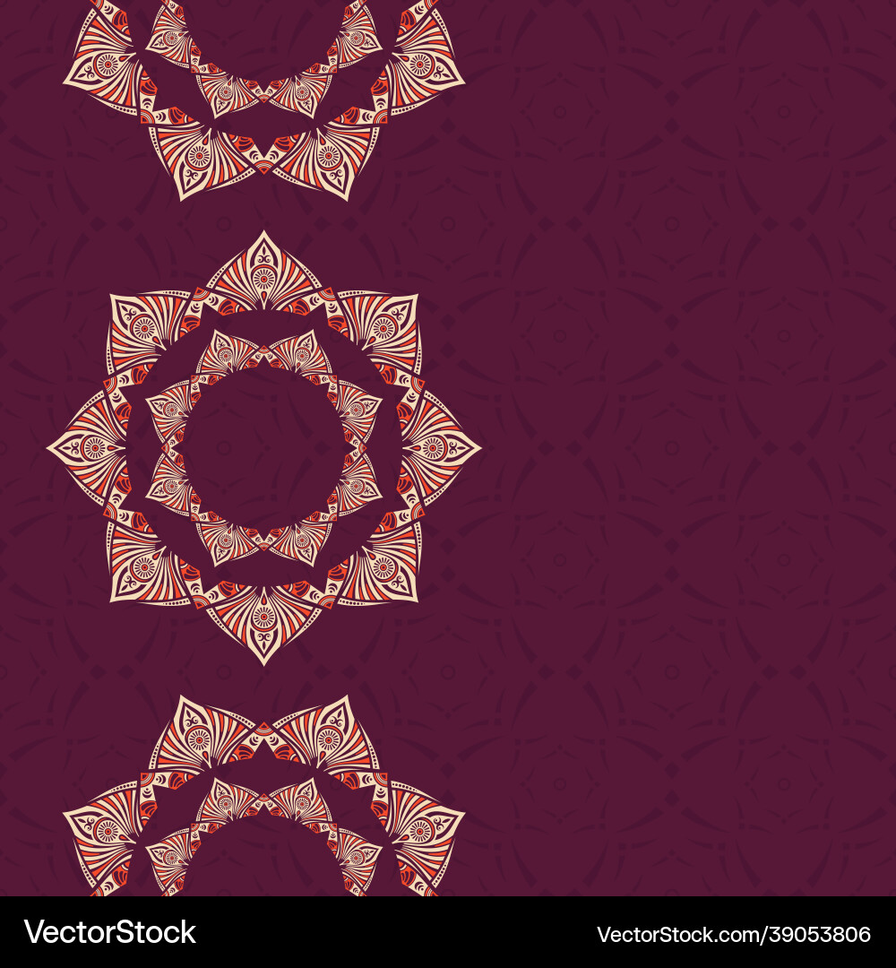 Seamless border pattern with red and beige Vector Image