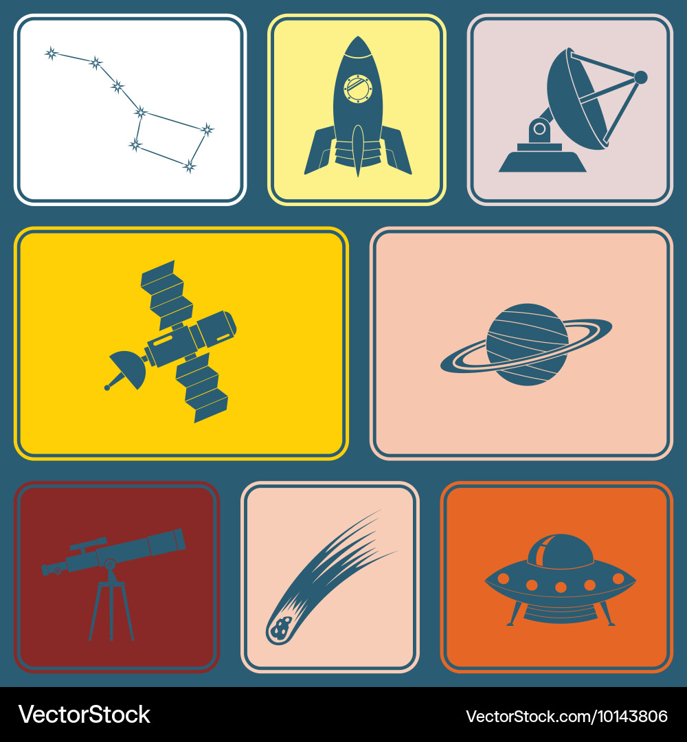 Seamless pattern with astronomy and space icons Vector Image