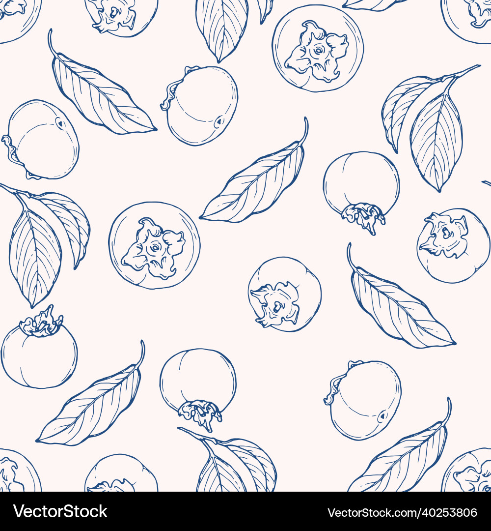 Seamless pattern with persimmon Seamless pattern with persimmon vector image