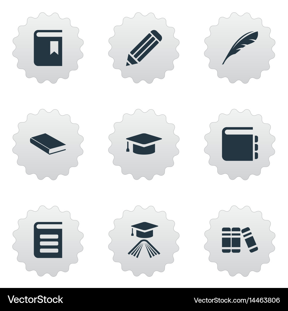 Set of simple knowledge icons vector image
