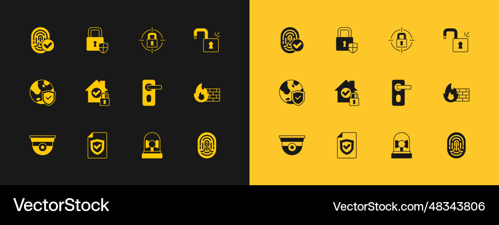 Set open padlock contract with shield fingerprint Set open padlock contract with shield fingerprint vector image