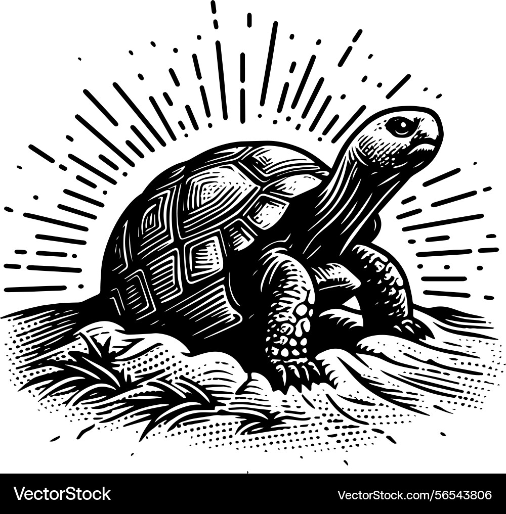 Simple gopher tortoise emerging from burrow icon Vector Image