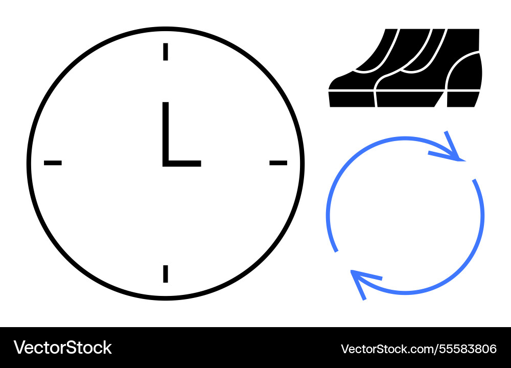 Time management concept with clock cycle arrows Vector Image