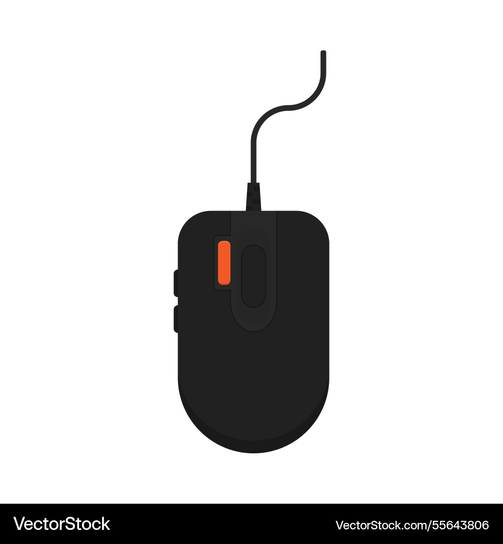 Wired computer mouse Wired computer mouse vector image