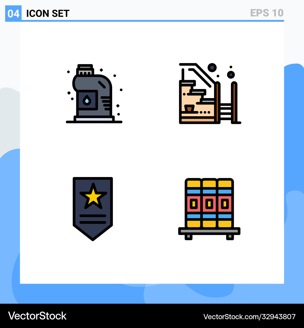 4 user interface filledline flat color pack Vector Image