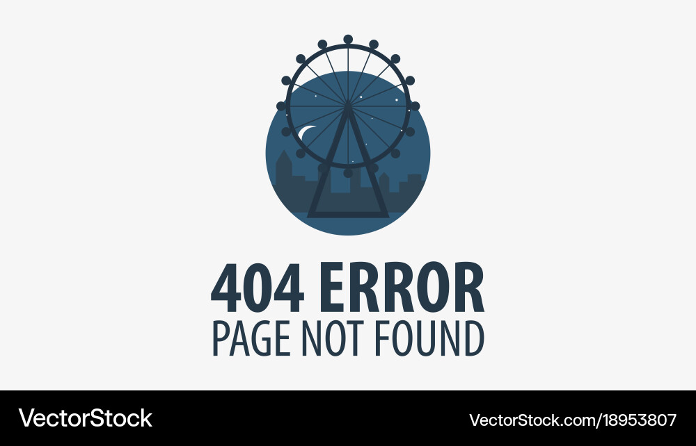 404 error page not found ui ux template vector image