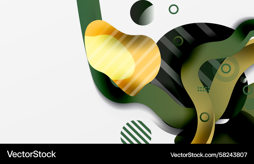 Abstract Gold & Green Overlap Vector Image