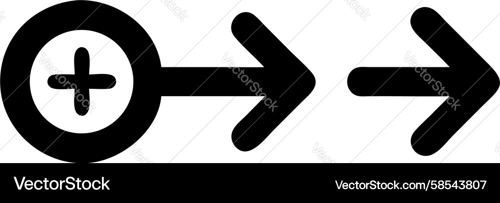 Add Forward Icon - Plus Arrow Vector Image