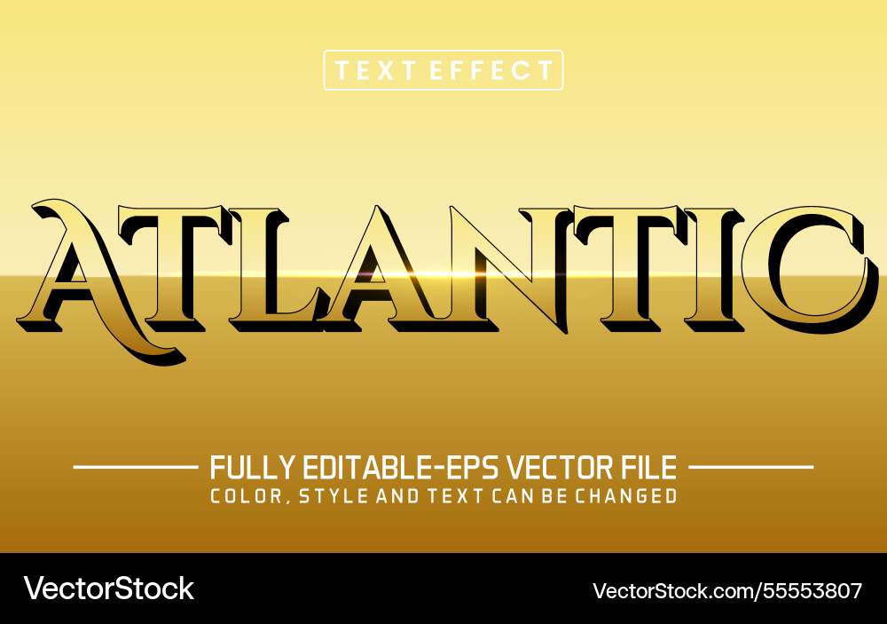 Atlantic font text effect editable Atlantic font text effect editable vector image