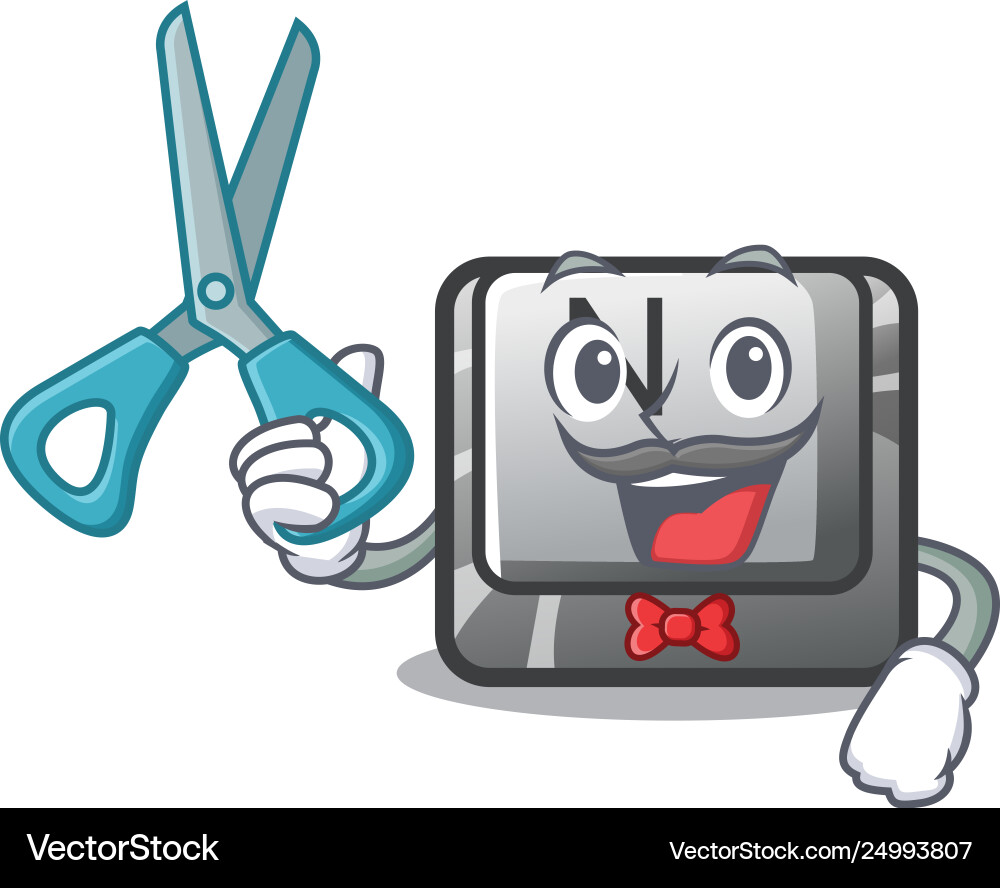 Barber button n on a game character vector image
