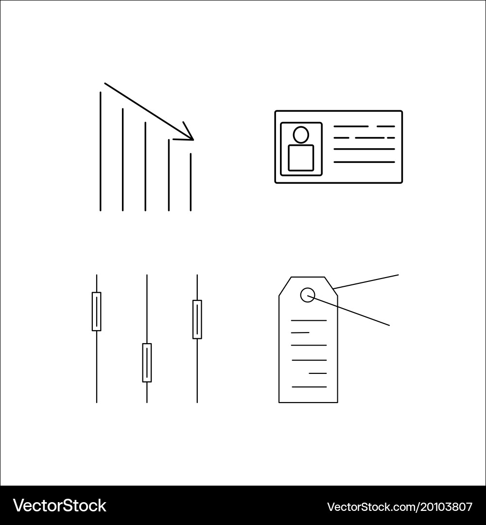 Business simple linear icon setsimple outline Vector Image