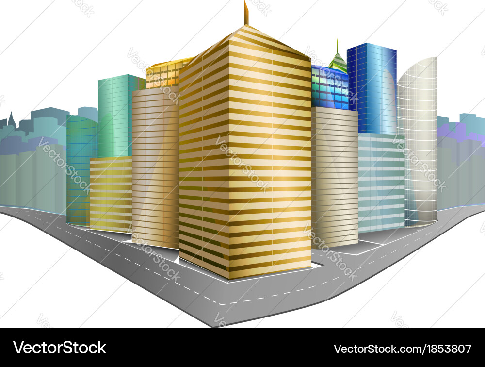 City district isolated Vector Image