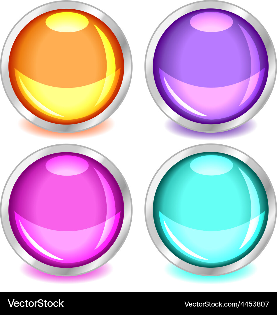 Colorful glossy buttons-set2 vector image