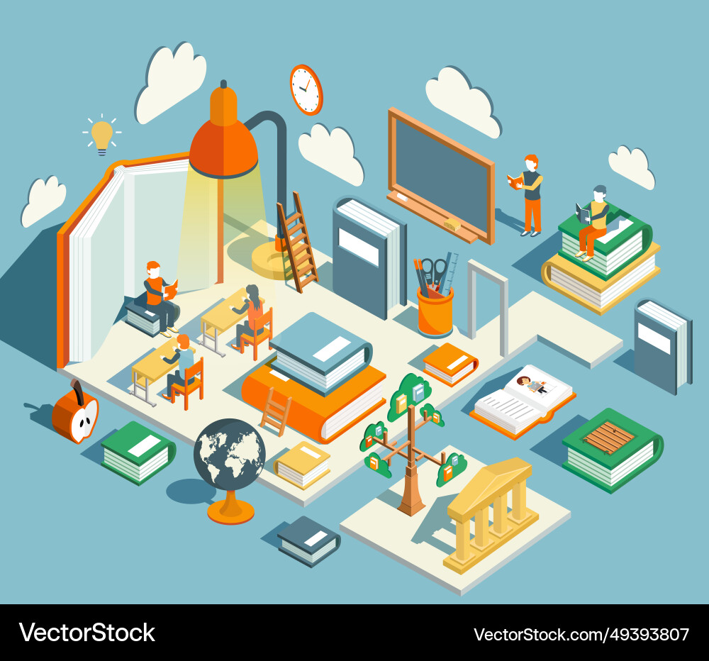 Concept of learning and reading books Concept of learning and reading books vector image