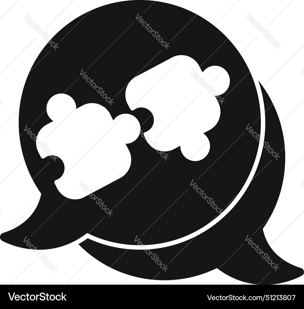 Connection puzzle chat icon simple speech Connection puzzle chat icon simple speech Vector Image